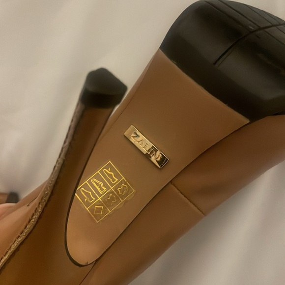 Zalin Nude Leather Heels - Picture 6 of 8